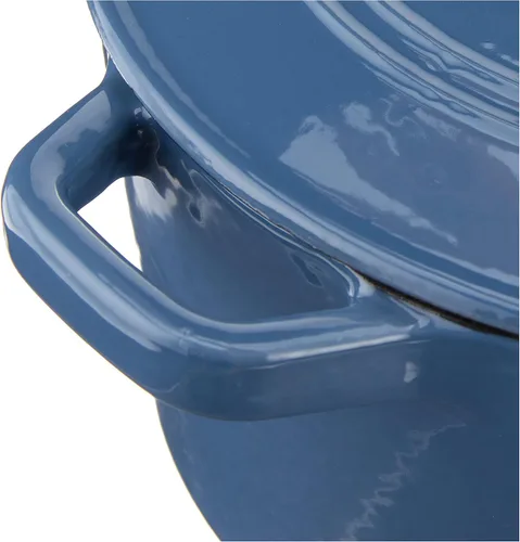 Vista 5 de Cuisinart Cazuela de 3 cuartos de galón, cubierta, esmaltada azul provencial