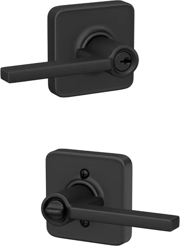 Vista 19 de Schlage F51A LAT 716 Latitude - Manija de puerta con bloqueo de entrada con llave, en acabado de bronce envejecido