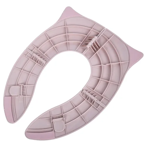 Vista 5 de THREE LITTLE TOTS - Asiento portátil moderno y seguro, asiento de entrenamiento plegable de viaje rosa rubor para niñas y niños, se adapta a