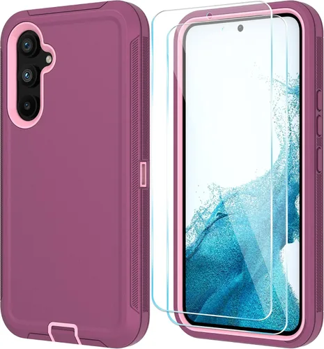 Vista 9 de Funda para teléfono Qinmay para Samsung Galaxy A54 5G con protector de pantalla HD, funda de 3 capas resistente a golpes y caídas para Galaxy A54