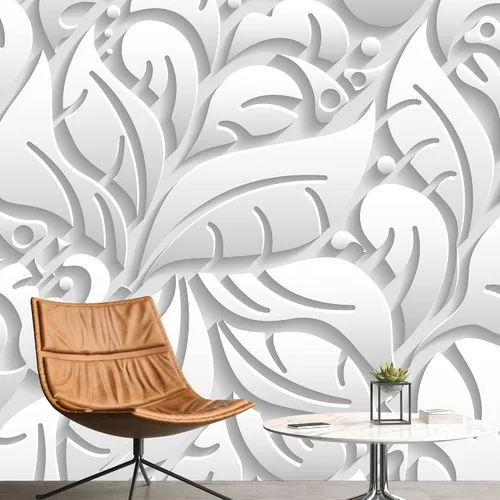 Vista 23 de NWT Calcomanía removible de pared/mural blanco pastel azul margarita, naturaleza, desierto, arte digital, arte moderno, decorativo, floral