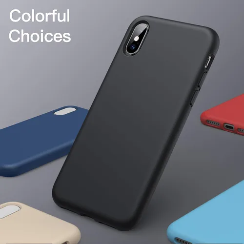 Vista 5 de JETech Funda de silicona para iPhone X, iPhone Xs, 5.8 pulgadas, suave al tacto, funda protectora de cuerpo completo, a prueba de golpes con forro