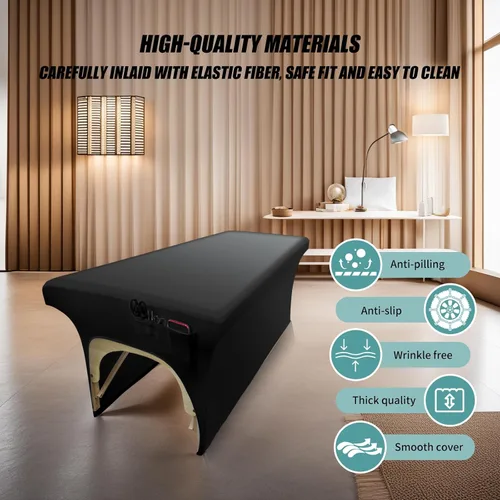 Vista 6 de Funda de Cama de Pestañas Limpiable de Cuero PU para Mesa de Masaje, Funda de Cama de Spa Impermeable y Reutilizable, Libre de Olor y de Alta