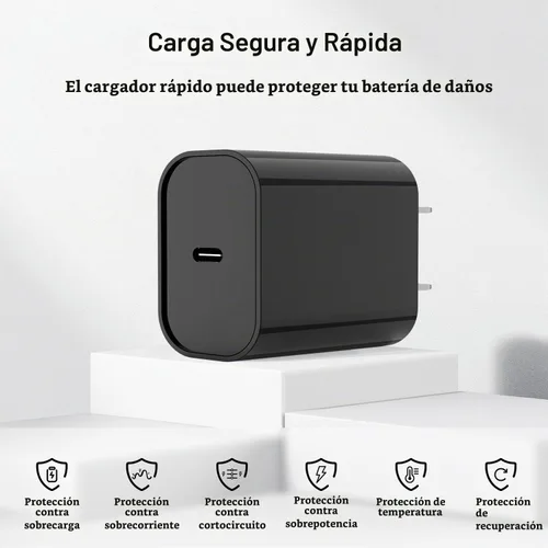 Vista 3 de Fashia Cargador rápido para iPhone, cable Lightning de carga rápida de 6 pies, para iPhone 14, 13, 12 Pro Max, carga rápida con bloque de cargador