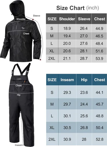 Vista 7 de Rodeel Conjunto de chaqueta impermeable y overol, chaqueta impermeable para lluvia, máxima protección para aventuras al aire libre