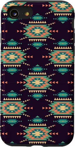Vista 18 de Unique Western Black Turquoise Navajo Aztec Pattern Case for iPhone 17