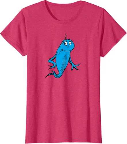 Vista 9 de Dr. Seuss Blue Fish Character - Camiseta con licencia oficial Negro