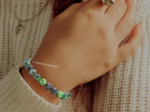 Vista 626 de Amazing Gemstone Crystal Bracelet for Women Men's Gifts - Protection Healing Crystal Bracelet - 8mm Gemstone Beaded Stretchable Bracelet Pulseras