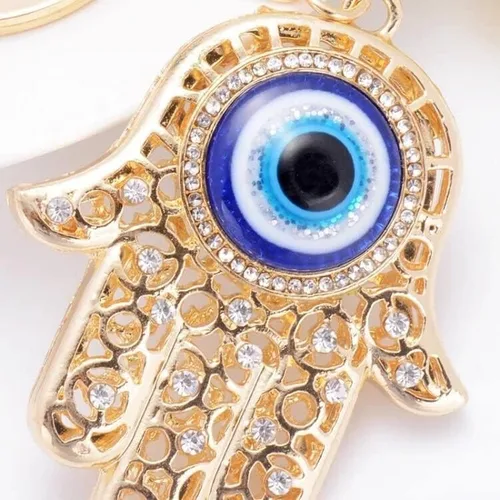 Vista 7 de 2 llaveros de mal de ojo, llaveros turcos de mano Hamsa de mal de ojo, llaveros de mal de ojo, decoración de ojos azules del diablo, adorno de buena
