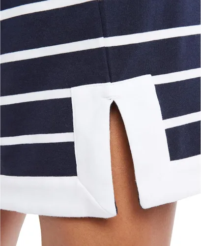 Vista 5 de Nautica Vestido tipo polo de algodón elástico con cuello en V y rayas bretonas para mujer