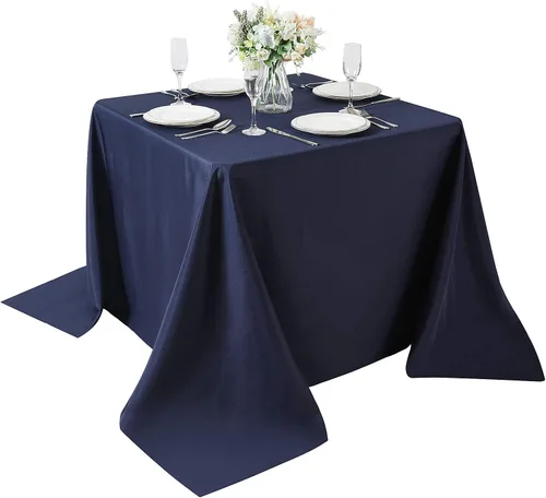 Vista 129 de Mantel rectangular de tela de poliéster lavable de 60 x 120 pulgadas, para decoración de bodas, fiestas, comedores, banquetes