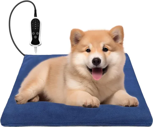 Vista 20 de Almohadilla térmica para mascotas para perro, 9 ajustes de tiempo y tubo protector de metal, añade calentamiento de cuerda de alambre, viene