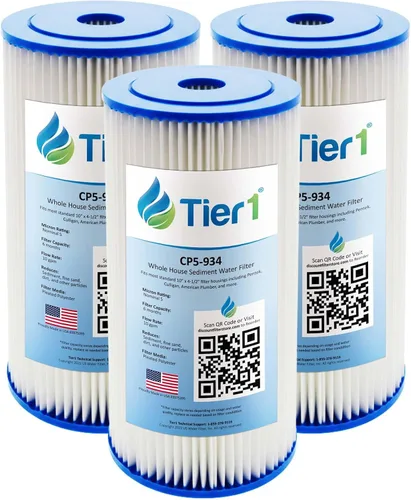 Vista 10 de Tier1 Filtro de agua de 30 micras de 10 x 4.5 pulgadas Cartucho de sedimento plisado de poliéster para toda la casa Reemplazo para filtro