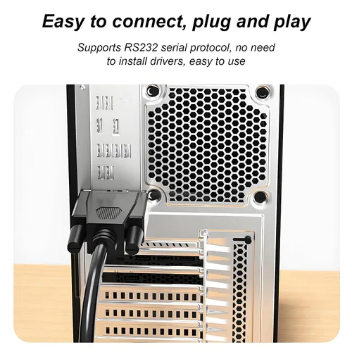 Vista 5 de Cable de extensión recto 28AWG RS232 DB9 hembra a hembra de 10 pies
