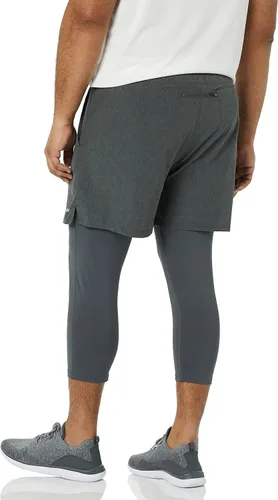 Vista 4 de Tienda Essentials Men's Double Layered Woven Moisture Wicking Running Shorts