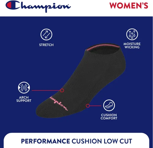 Vista 3 de Champion paquete de 6 calcetines invisibles que permanecen secos el doble, para mujer