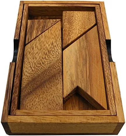 Vista 4 de Rompecabezas de letras T en una caja de madera - Rompecabezas de rompecabezas para el cerebro, construye la letra T