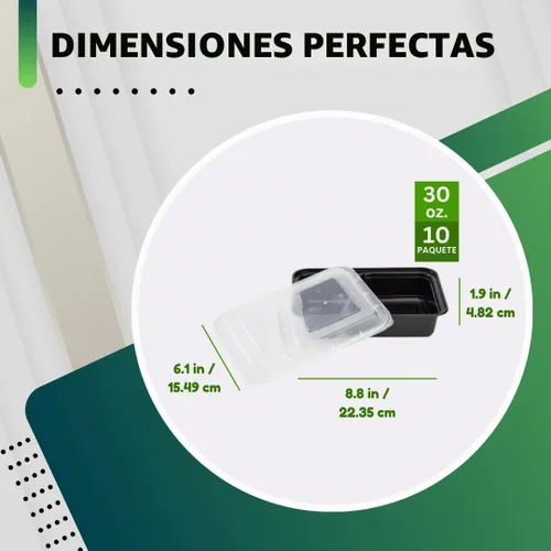 Vista 2 de Green Direct Set de loncheras / Contenedor grande de alimentos con tapa / Caja bento de 2 compartimentos, apta para microondas, congelador
