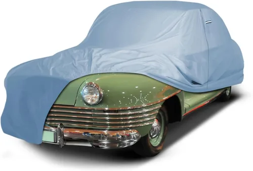 Vista 28 de iCarCover Funda de automóvil personalizada Premium para Chrysler Imperial 1957-1975, resistente, impermeable, para todo tipo de clima, lluvia Negro