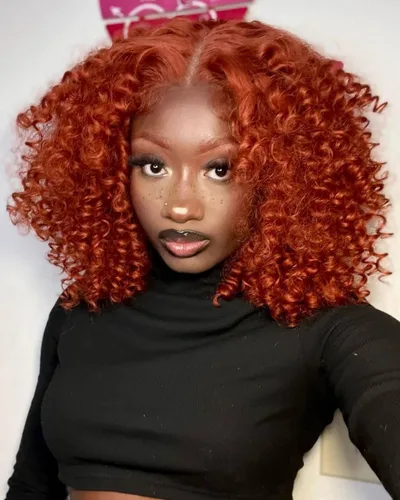 Vista 2 de Pelucas rizadas con encaje frontal para mujeres negras, peluca de encaje frontal corta y rizada prearrancada con abuelitos, aspecto natural, afro