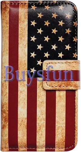 Vista 7 de Bcov Funda para Galaxy Note 20 Ultra 5G, Retro Bandera Americana Multifunción Billetera Funda de cuero con múltiples ranuras para tarjetas Correa
