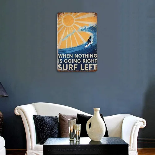 Vista 3 de Graman Letrero de metal con texto en inglés «When Nothing is Going Right», 8 x 5.5 pulgadas