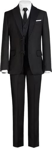 Vista 8 de ELPA ELPA Conjunto de traje formal para niños, trajes de vestir ajustados, trajes negros, trajes azules, trajes grises, conjunto con chaqueta