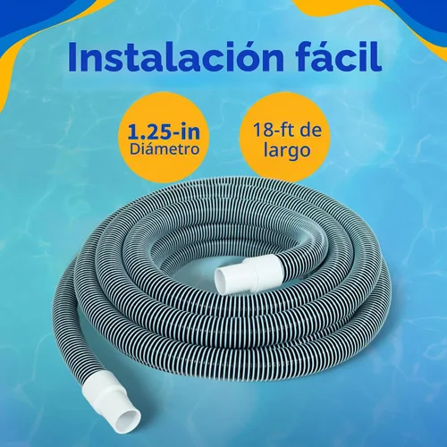 Vista 3 de Haviland NA101 - Manguera de piscina Forger Loop, 18 pies x 1-1/4 pulgadas, azul/blanco
