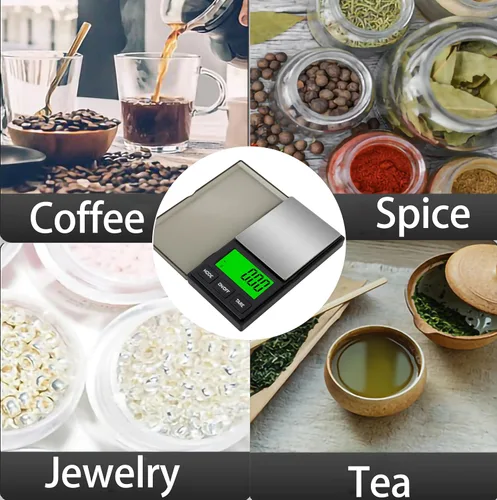 Vista 2 de Báscula digital de bolsillo, escala de gramos, 35.27 oz x 0.00 oz, báscula de alimentos, báscula de joyería, báscula de café, báscula de cocina
