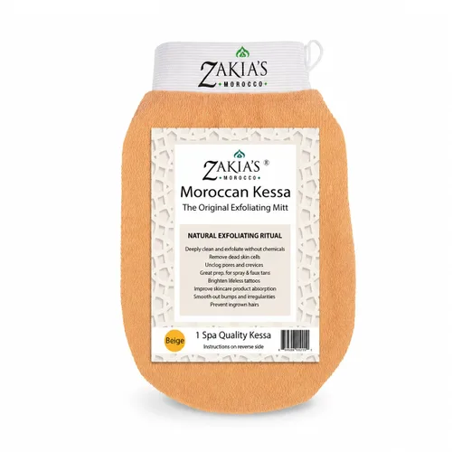 Vista 15 de Guantes exfoliantes originales Kessa, paquete económico (2 unidades), color beige, microdermoabrasión en casa, elimina la piel muerta no deseada