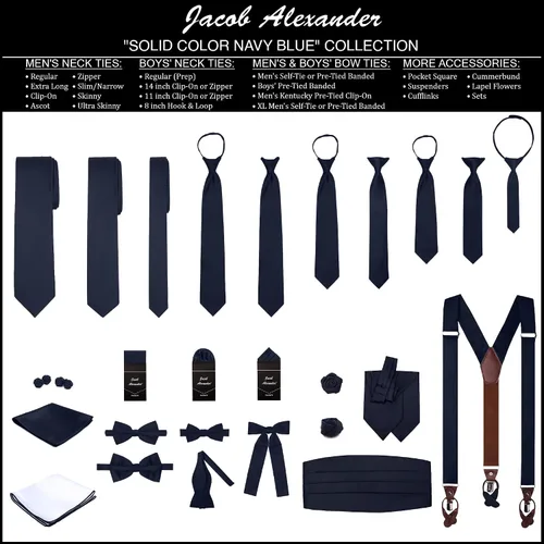 Vista 72 de Jacob Alexander Corbata regular de los hombres de color sólido