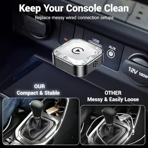 Vista 3 de Adaptador inalámbrico CarPlay Android Auto 2026, dongle inalámbrico CarPaly 2 en 1, conexión automática rápida, refrigeración ventilada, Plug and