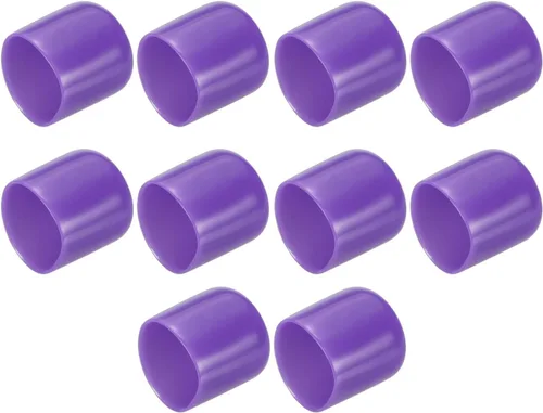 Vista 214 de uxcell 10 tapas de goma para extremos de 0.591 in de identificación, tapa de extremo redondo, protectores de rosca de tornillo, color negro