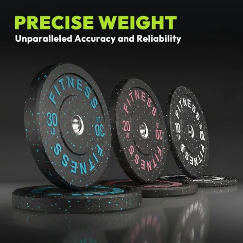 Vista 4 de HANDBODE Olympic High-Bounce Bumper Plates Bench Press Barbell Weights Set 2 - Inch, 10-55 lb Rubber Weight Sets for Home Gym, Strength Training