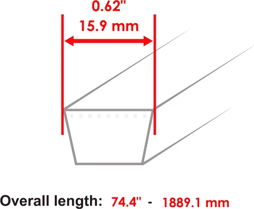 Vista 2 de Caltric Cinturón de cubierta compatible con Troy-Bilt 13AJ689G766 13AN689G766 190-032-101 754-0371A 42 pulgadas