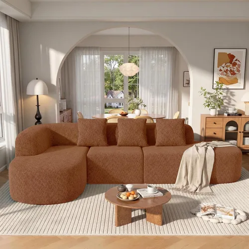 Vista 9 de Sofá modular de 114 pulgadas, moderno sofá deshuesado en forma de L con asiento profundo de gran tamaño, sofá nube para sala de estar, dormitorio