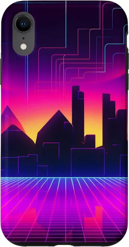 Vista 8 de Funda para iPhone 15 Retrowave 80s City Vaporwave Synthwave