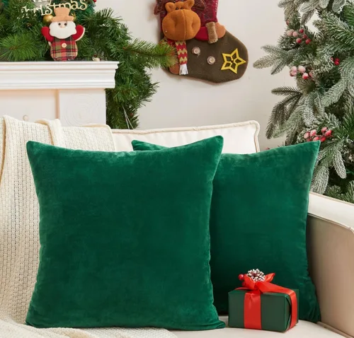 Vista 16 de Juego de 2 fundas de almohada decorativas de terciopelo de 16 x 16 pulgadas, fundas de almohada negras suaves para sofá, cama, sala de estar
