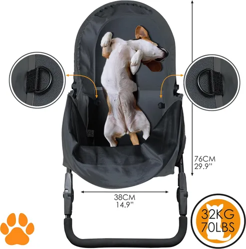 Vista 3 de Cooper - Perro robusto para perros y mascotas, soporta hasta 70.5 lbs / 70 libras, fácil de plegar, mango suave ajustable de varias alturas