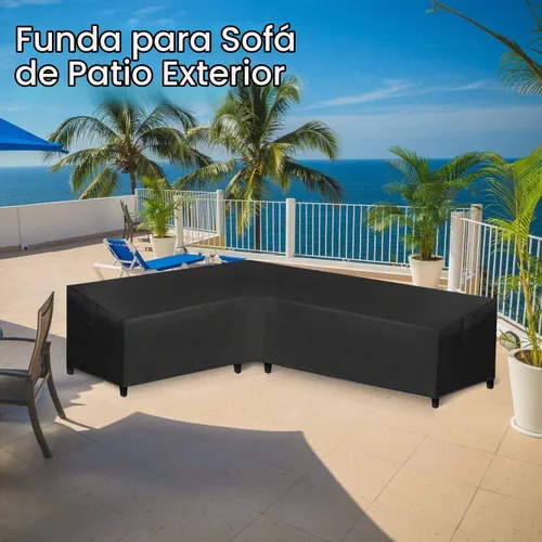 Vista 7 de WLEAFJ Funda de sofá modular para patio en forma de L, impermeable, de alta resistencia para exteriores con ventilación, con orientación a