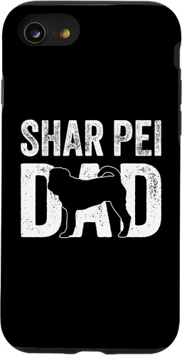 Vista 13 de iPhone 15 Retro Shar Pei Dad Papa Father's Day Sharpei Silhouette Case