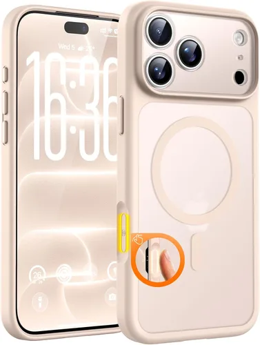Vista 263 de TOCOL Funda magnética 3 en 1 para iPhone 15 Pro, mejorada [protección completa de cámara] con 2 protectores de pantalla, compatible con MagSafe Gris