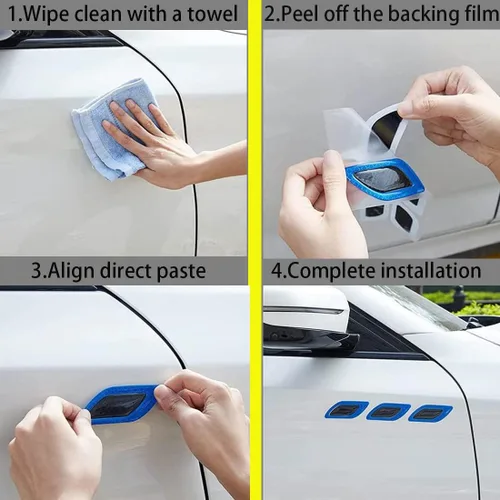 Vista 7 de 6 piezas de calcomanías reflectantes de rayas 3D fuertes, adhesivo reflectante para guardabarros, capó y parachoques de coche, adhesivo reflectante