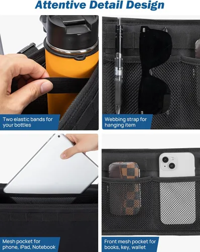 Vista 4 de JOYTUTUS Cesta para Andador Plegable, Cesta para Andadores para Personas Mayores, Bolsa de Almacenamiento para Andadores Rodantes, Bolsa con Gran