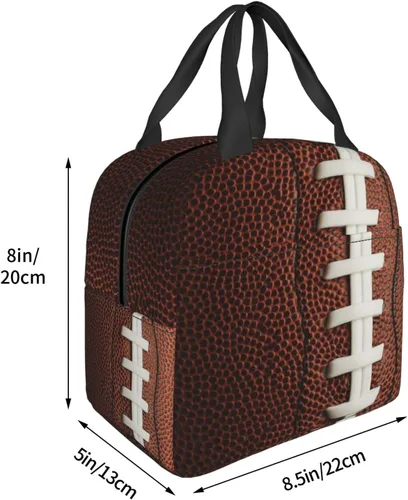Vista 8 de Bolsa de almuerzo con aislamiento reutilizable de fútbol para mujeres y hombres, impermeable, lonchera térmica para el trabajo, oficina, viajes