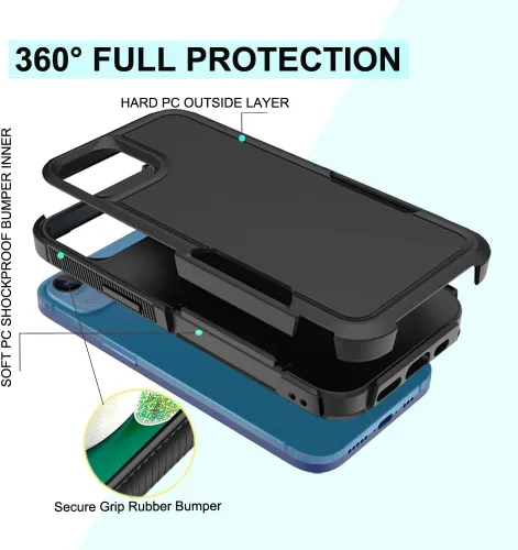 Vista 4 de Designed for iPhone 14 & Apple iPhone 13 Cases,Heavy-Duty Tough Rugged Lightweight Slim Shockproof Protective Men Women Phone Case Cover for iPhone