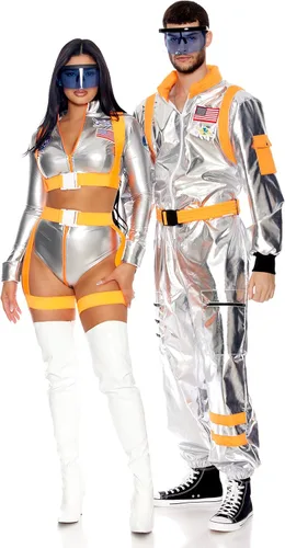Vista 7 de Forplay Disfraz de astronauta sexy Moon Shine para mujer, color plateado