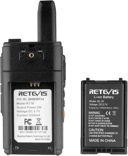 Vista 10 de Retevis Walkie Talkies recargables RT18, radios portátiles FRS bidireccionales, PTT dual, VOX, clip de metal, pequeño mini walkie-talkie