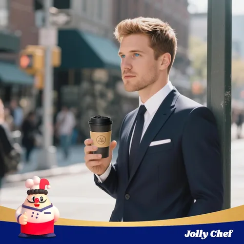 Vista 7 de JOLLY CHEF - Tazas de café negras de 16 onzas con tapas, mangas y Negro-16oz