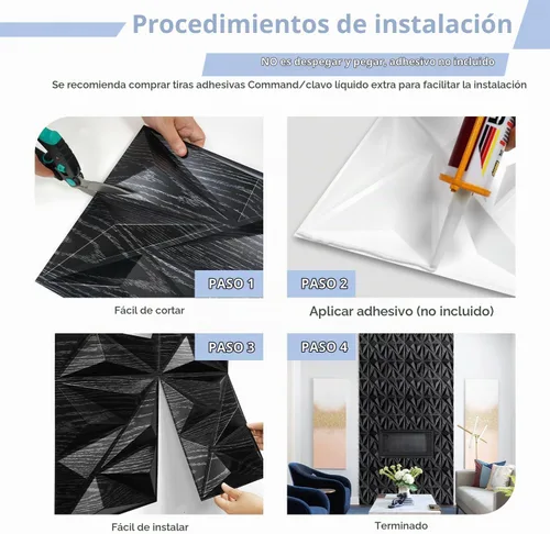 Vista 7 de STICKGOO Paneles de Pared 3D para Decoración de Pared Interior, Paneles de Pared de Acento con Diseño de Diamante de Madera Negra, 12''x12'' Paneles